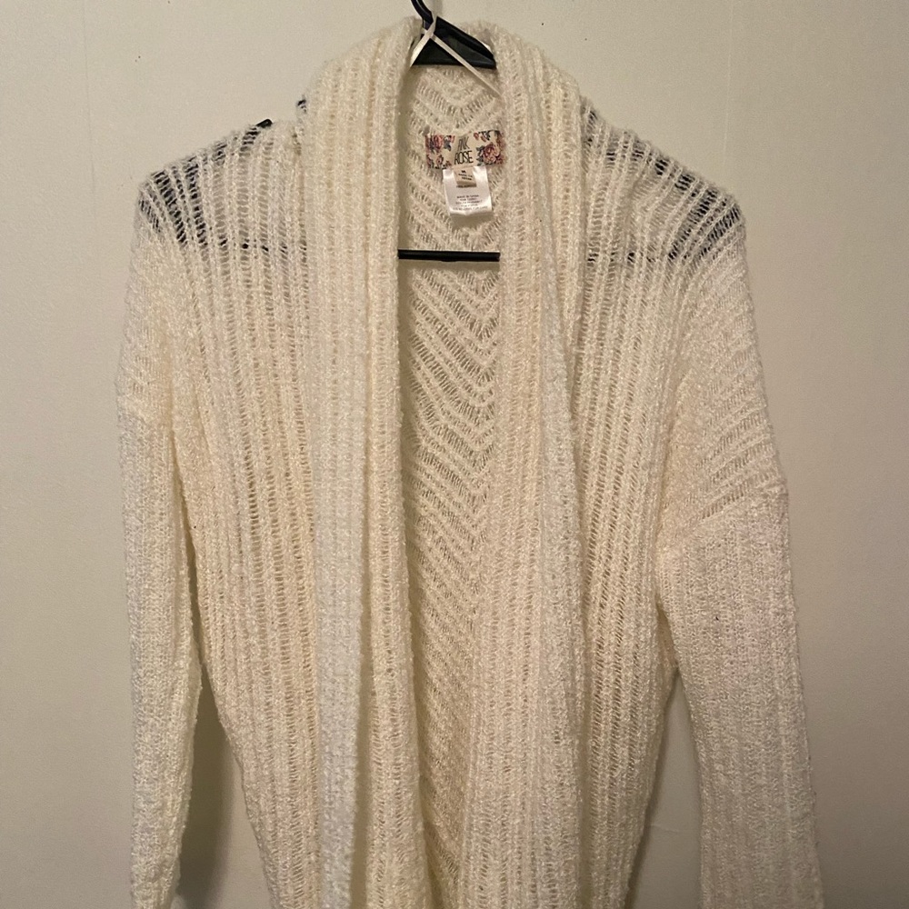 White knit cardigan
